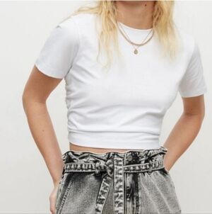 All Saints Ada Women's Optic White Open Back T Shirt Size XS